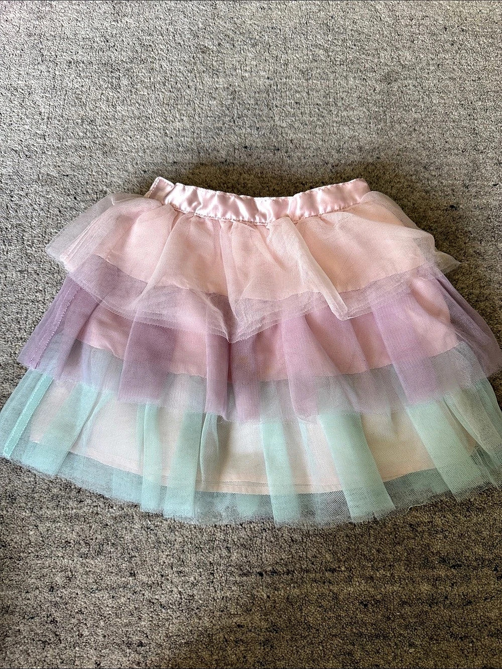 Janie and Jack Layered Tulle Skirt Pink & Green Baby 18M